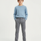 Pantalon Gris Slim Carreaux Enfant Classique - Polyester