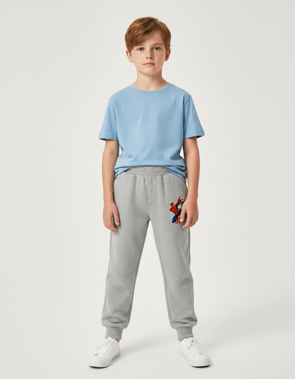 Pantalon Gris Enfant Molletonné Spiderman Sport