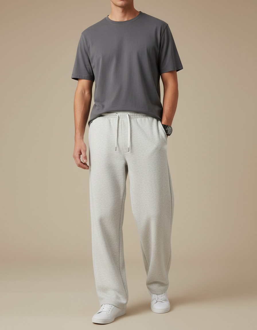 Pantalon Gris Chiné Homme - Molleton
