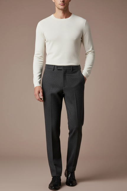 Pantalon De Flanelle Gris Homme - Laine