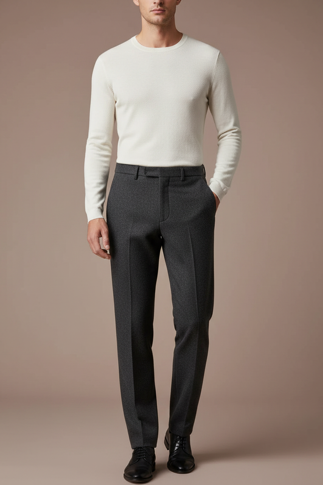 Pantalon De Flanelle Gris Homme - Laine