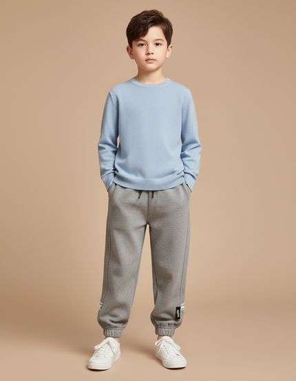 Pantalon Gris Sport Molletonné Enfant Cordon