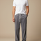 Pantalon Gris Côtelé Droit Ample Décontracté Homme - Cordé