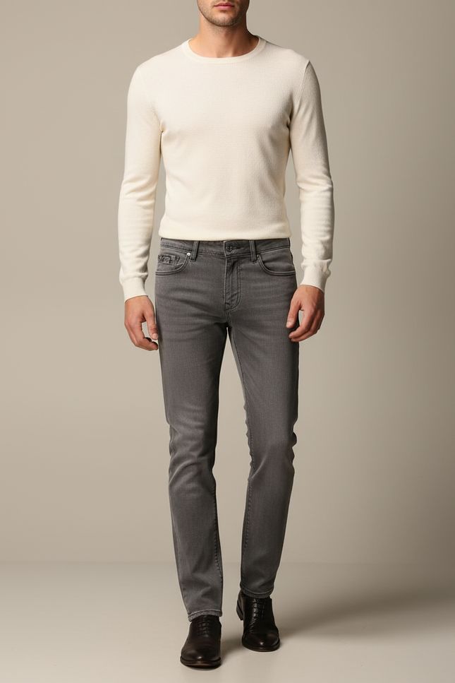Pantalon Gris Homme Slim Décontracté Denim - Jean