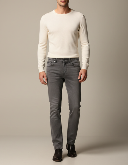 Pantalon Gris Homme Slim Décontracté Denim - Jean