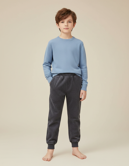 Pantalon Gris Côtelé Confortable Décontracté Garçon - Cordé