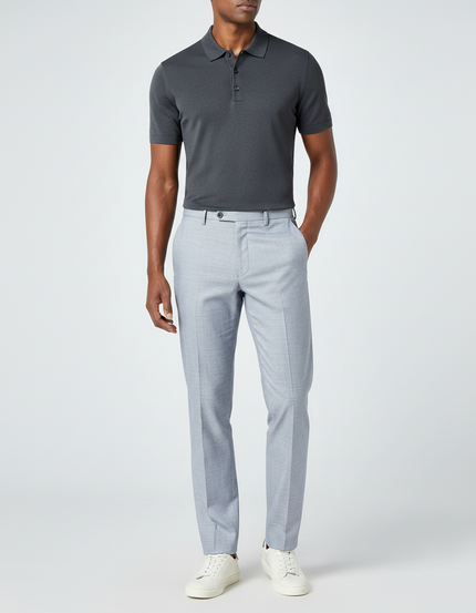 Pantalon Gris Clair Droit Habillé Formel Élégant Homme - Polyester