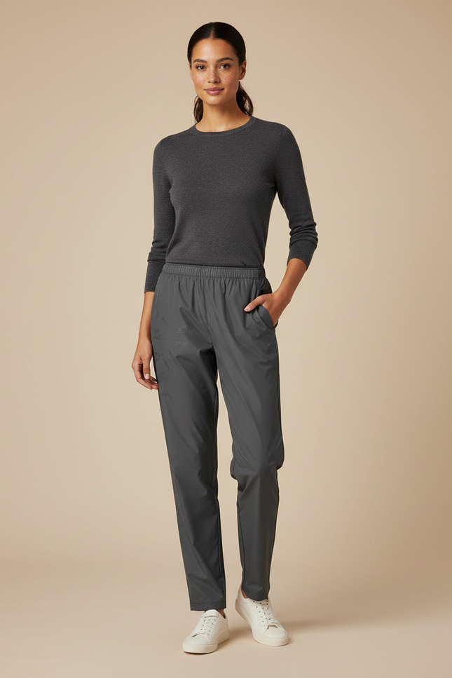 Pantalon Gris Sport Décontracté Fluide Léger Femme - Polyester