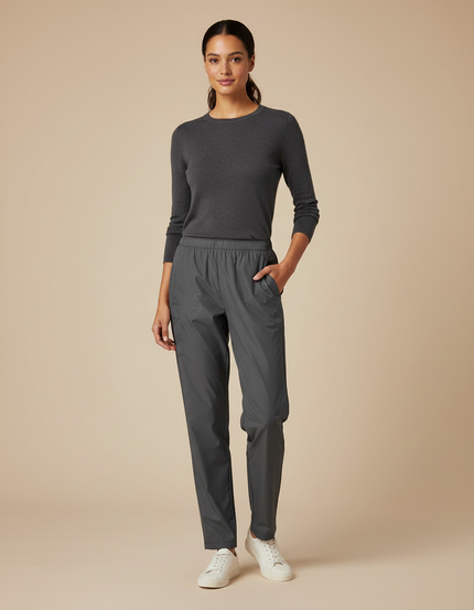 Pantalon Gris Sport Décontracté Fluide Léger Femme - Polyester
