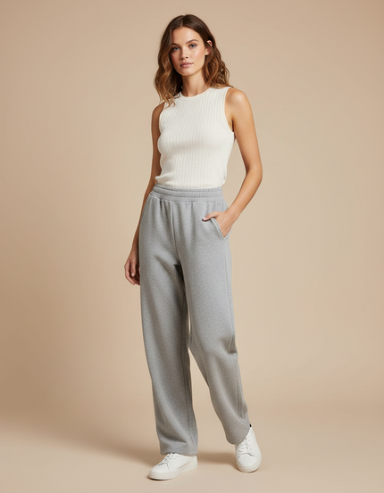 Pantalon Jogging Gris Chiné Femme - Molleton