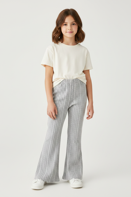 Pantalon Gris Rayé - Maille