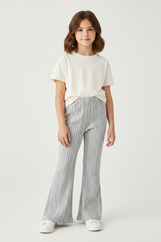 Pantalon Gris Rayé - Maille