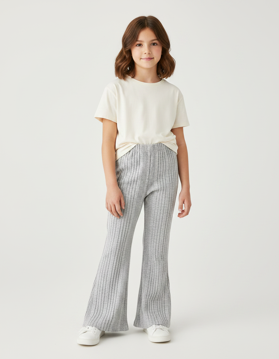 Pantalon Gris Rayé - Maille