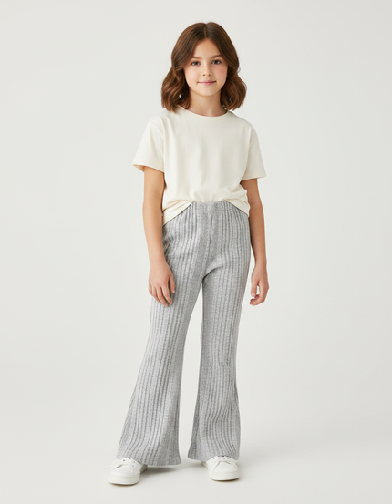Pantalon Gris Rayé - Maille