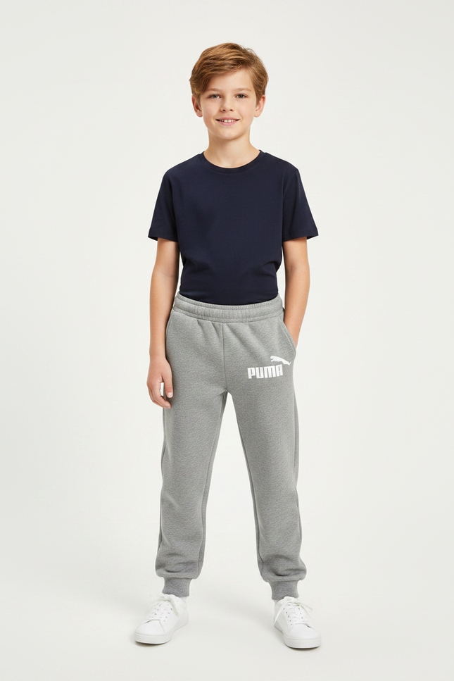 Pantalon Gris Molletonné Logo Enfant Décontracté Sport