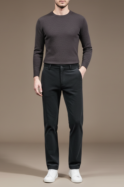 Pantalon Gris Côtelé Confortable Décontracté Homme - Cordé