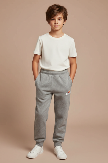 Pantalon Gris Molletonné Jogging Enfant Logo