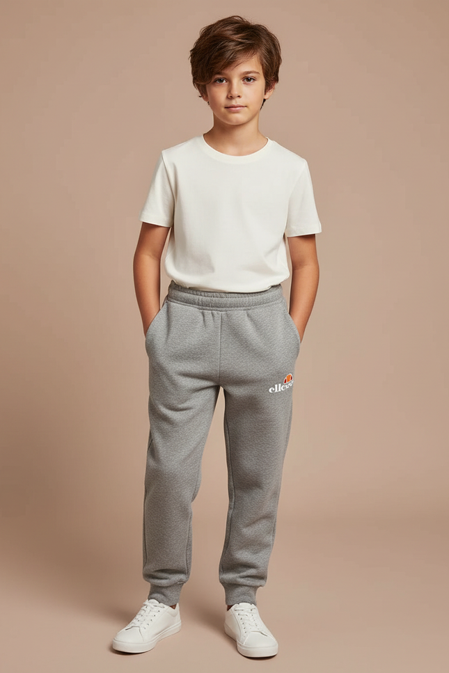 Pantalon Gris Molletonné Jogging Enfant Logo