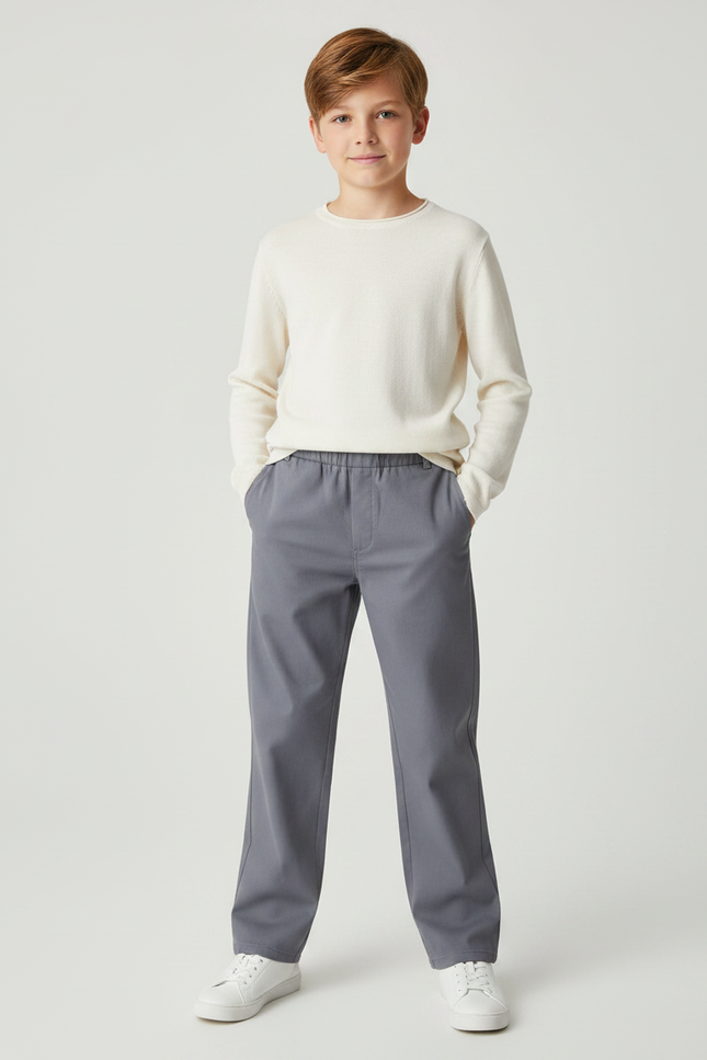 Pantalon En Toile Gris