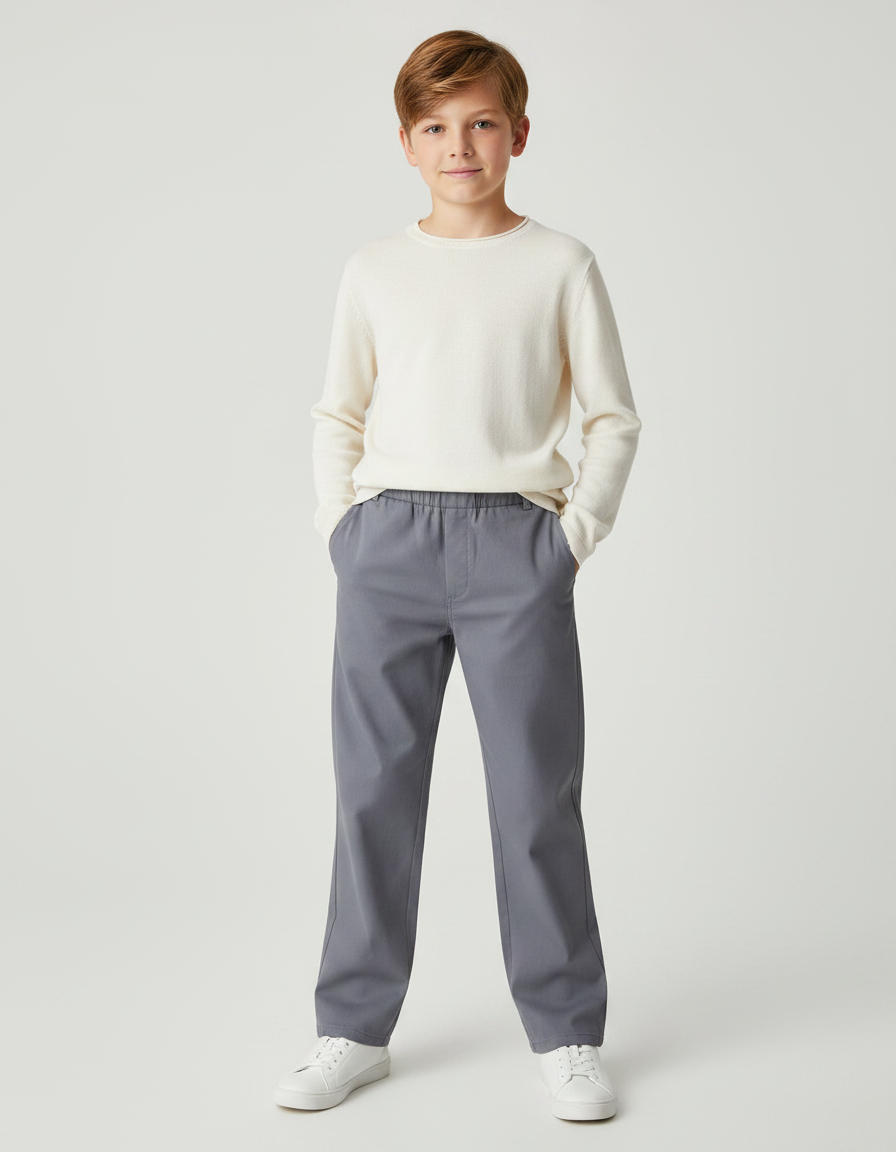 Pantalon En Toile Gris
