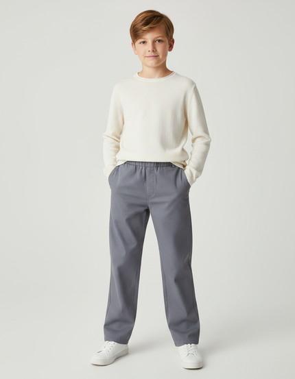 Pantalon En Toile Gris