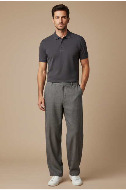 Pantalon Gris Laine Homme
