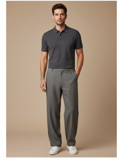 Pantalon Gris Laine Homme