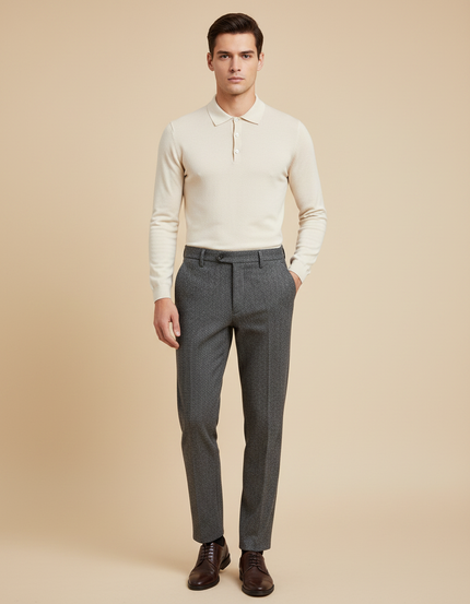 Pantalon Tweed Homme Gris