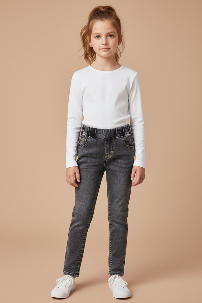 Pantalon Gris Slim Denim Enfant Fille - Jean