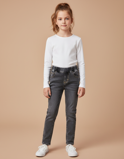 Pantalon Gris Slim Denim Enfant Fille - Jean