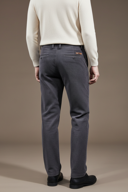 Pantalon Gris Côtelé Droit Chaud Décontracté Homme - Cordé