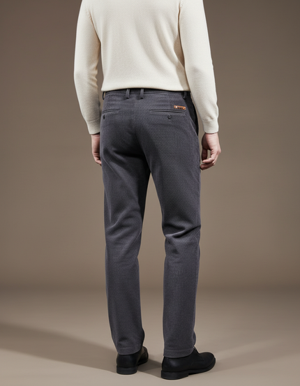 Pantalon Gris Côtelé Droit Chaud Décontracté Homme - Cordé