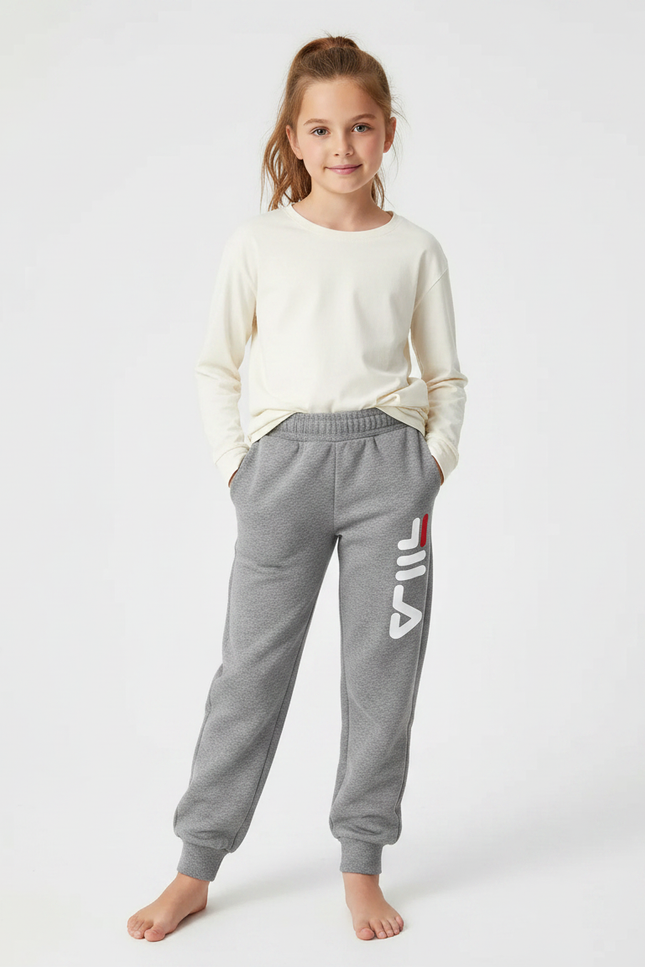 Pantalon Gris Molletonné Fila Enfant Décontracté