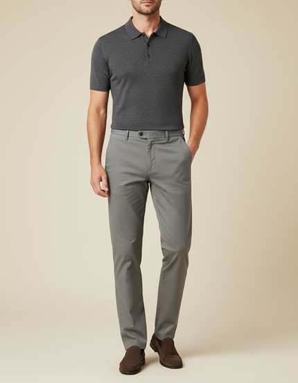 Pantalon Gris Homme Droit Coton Décontracté Élégant