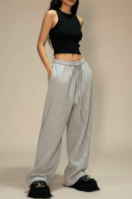 Pantalon Gris Souris Femme - Molleton