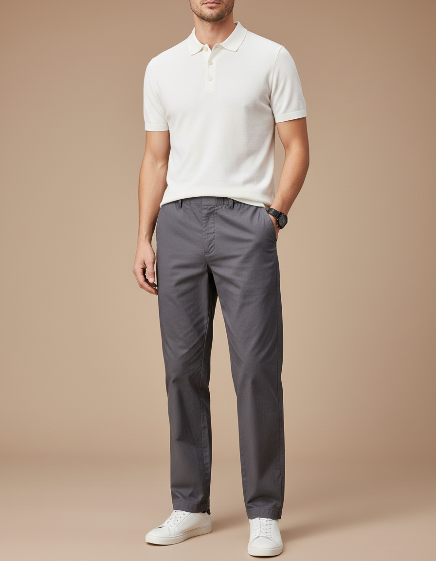 Pantalon Casual Gris - Coton
