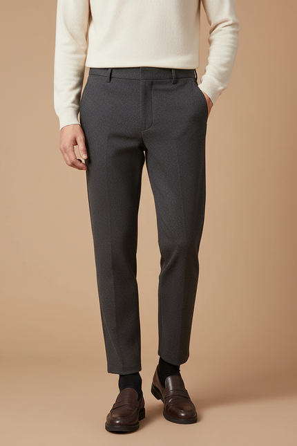 Pantalon Gris Habillé Élégant Décontracté Homme - Laine