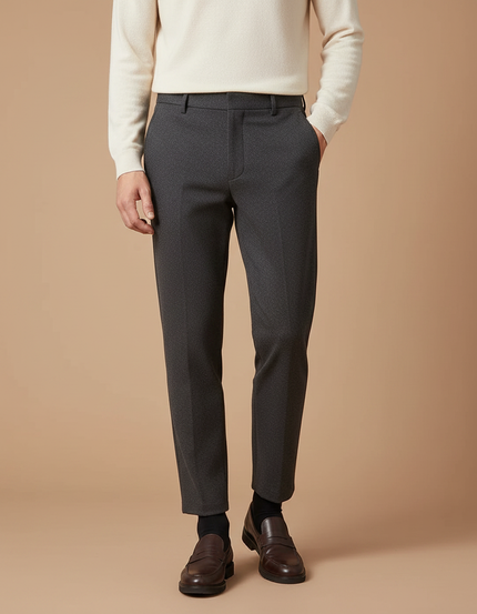 Pantalon Gris Habillé Élégant Décontracté Homme - Laine