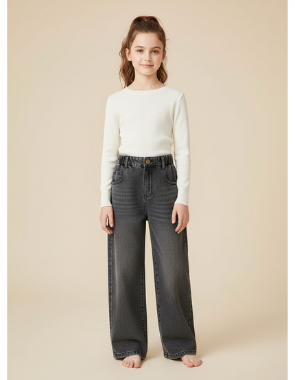 Pantalon Mom Gris - Jean