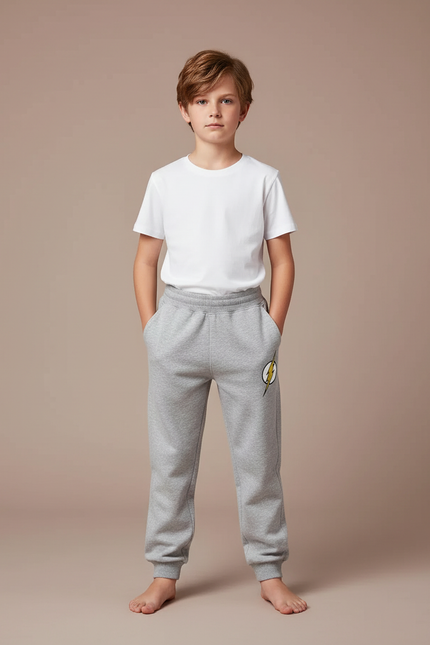 Pantalon Gris Molletonné Jogging Garçon Flash
