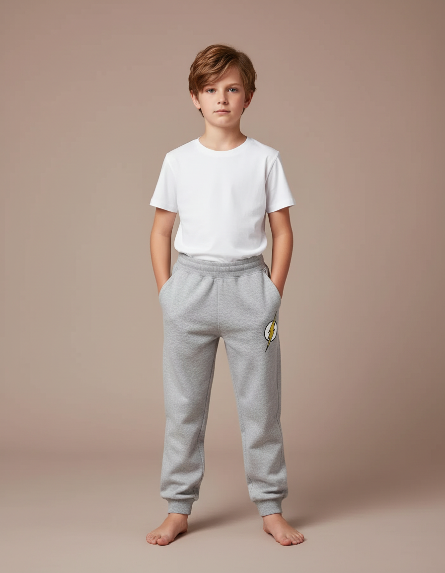 Pantalon Gris Molletonné Jogging Garçon Flash