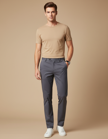 Pantalon Cigarette Homme Gris - Gabardine