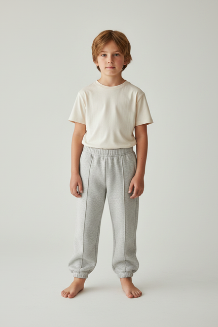 Pantalon Gris Molletonné Confortable Enfant Sport