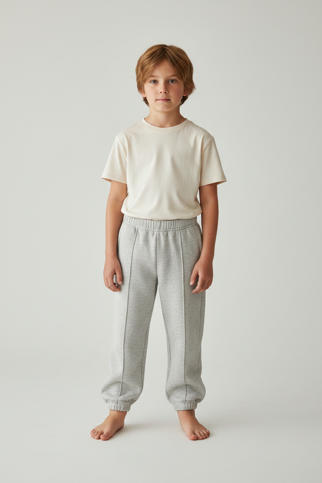 Pantalon Gris Molletonné Confortable Enfant Sport