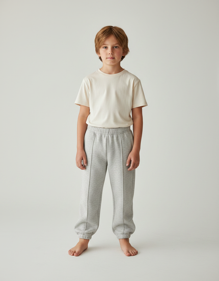 Pantalon Gris Molletonné Confortable Enfant Sport
