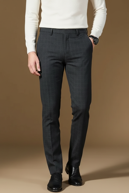 Pantalon Gris Quadrillé - Laine