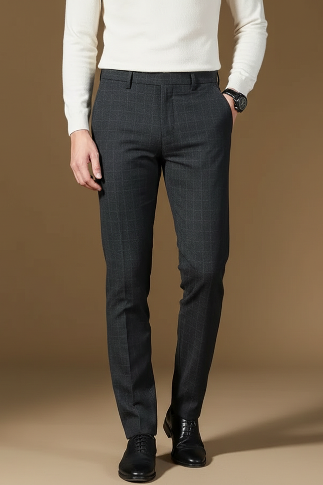Pantalon Gris Quadrillé - Laine