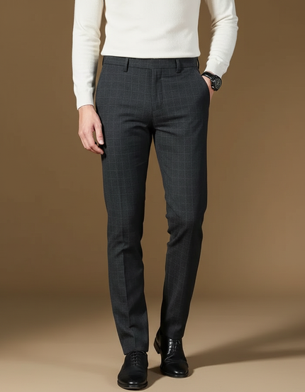 Pantalon Gris Quadrillé - Laine