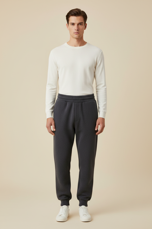 Pantalon Gris Molletonné Confortable Jogging Homme