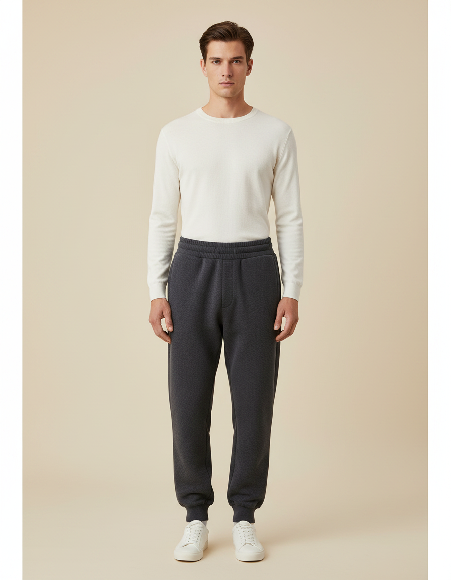 Pantalon Gris Molletonné Confortable Jogging Homme